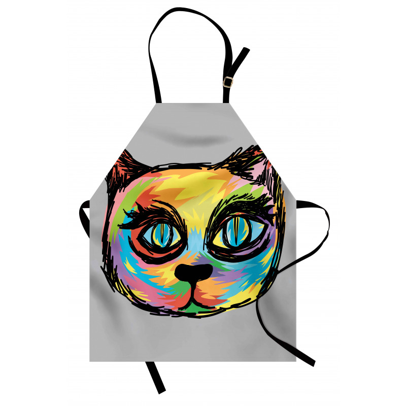 Sketch Art Dark Big Eyes Apron