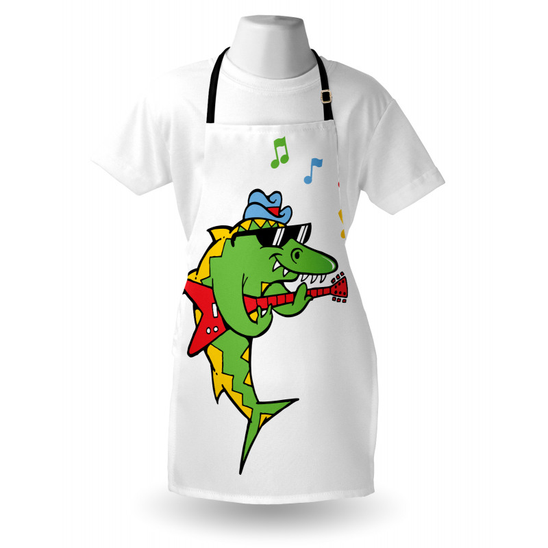 Crocodile Holding Guitar Apron