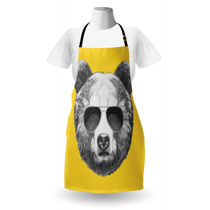 Sketchy Hand Drawn Bear Apron