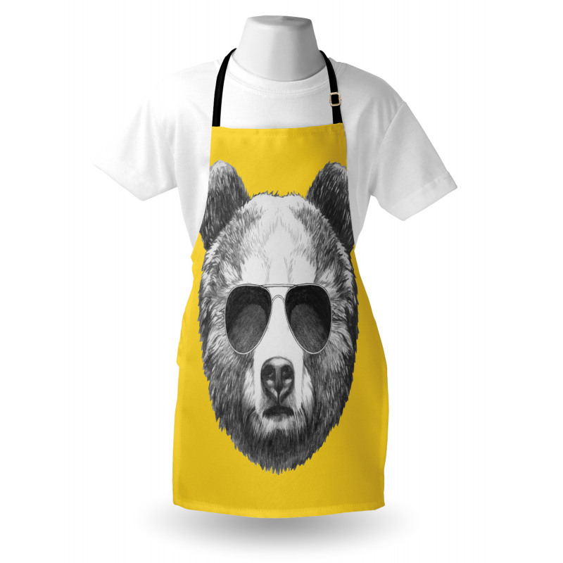 Sketchy Hand Drawn Bear Apron