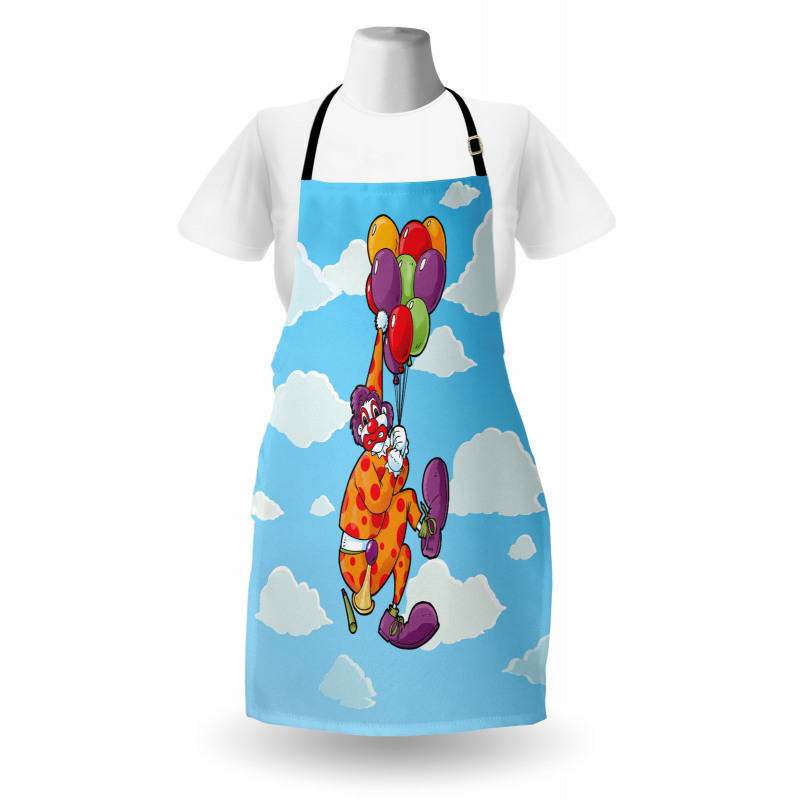 Clown Taken by His Balloons Apron