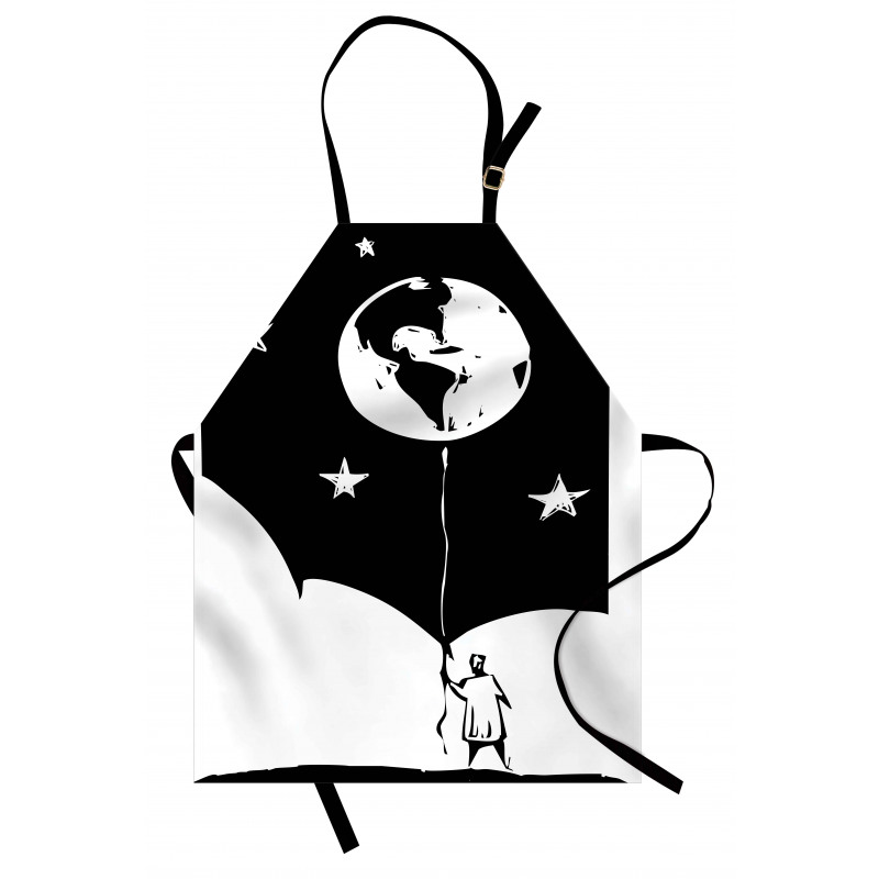 Boy Looking Up Stars Earth Apron