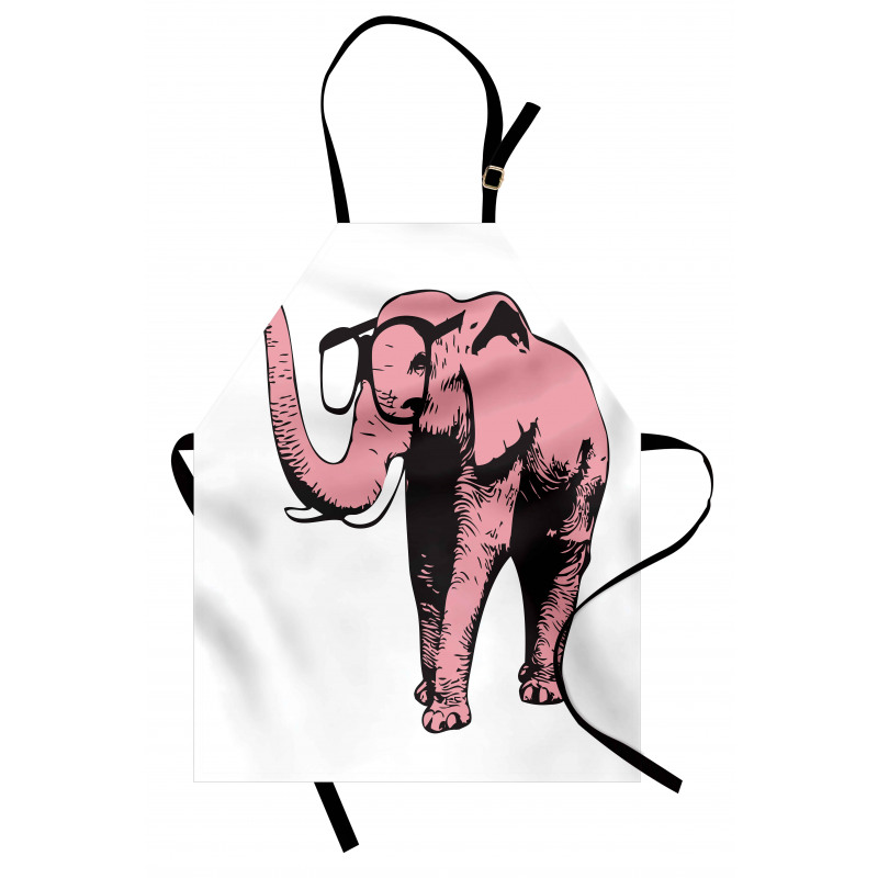 Cartoon Elephant in Glasses Apron