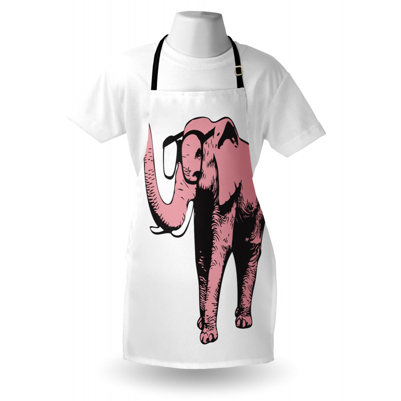 Cartoon Elephant in Glasses Apron