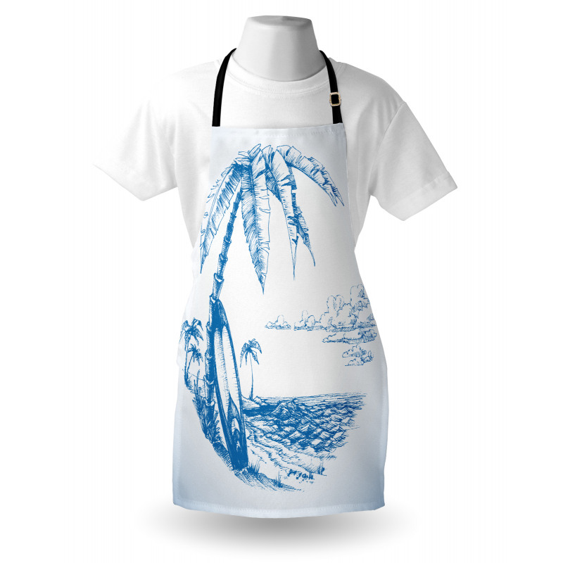 Ağaçlar Mutfak Önlüğü Palmiye Deniz ve Sörf