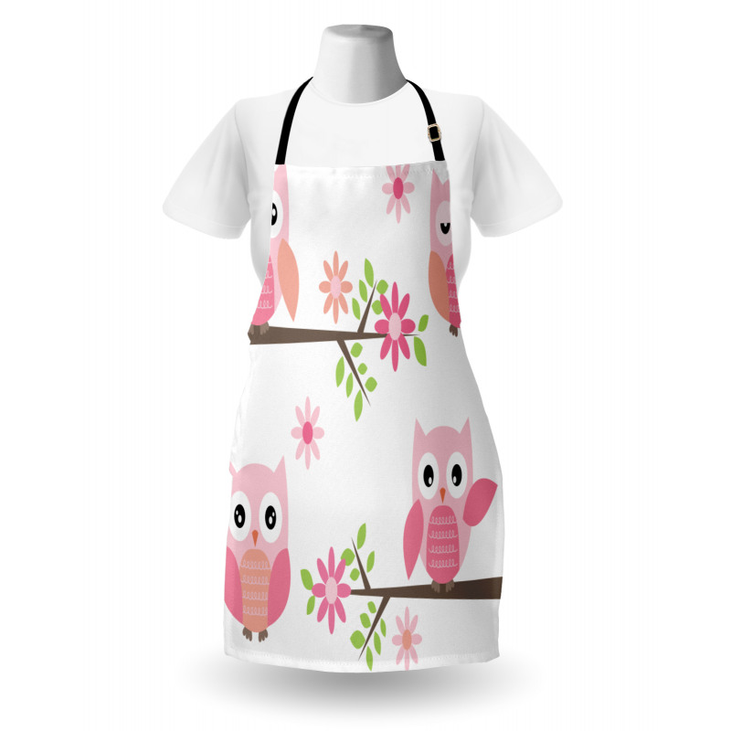 Spring Floral Baby Owls Apron