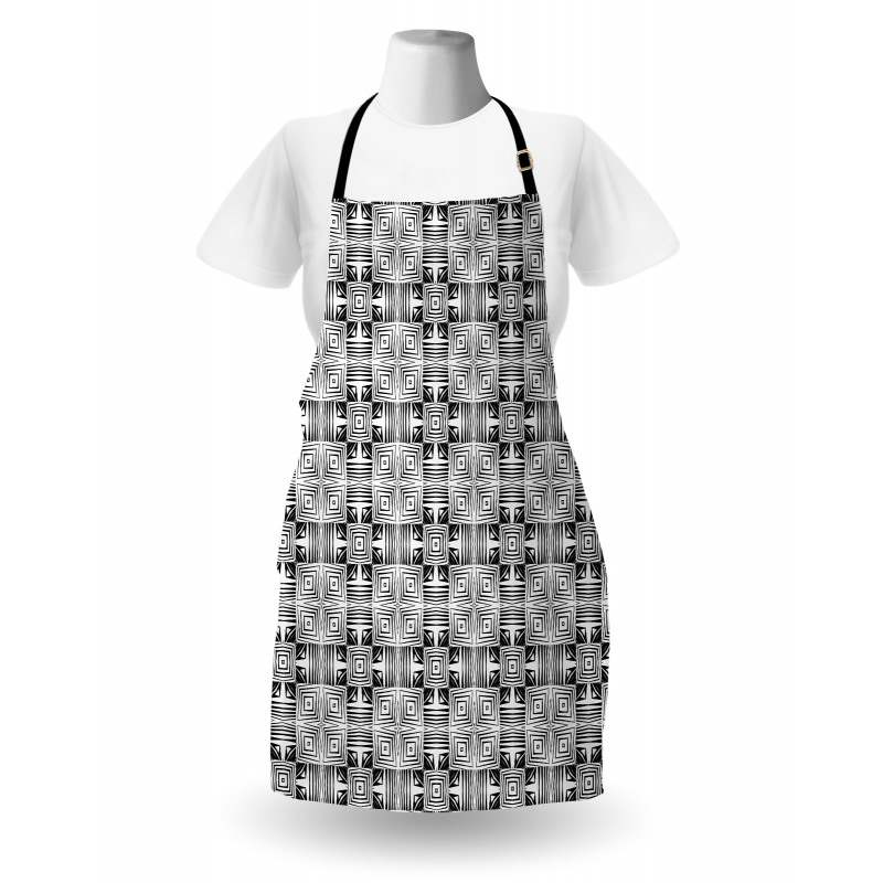 Concentric Shapes Squares Apron