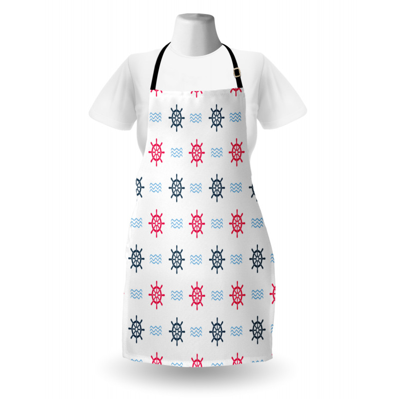 Ship Helm Waves Retro Apron