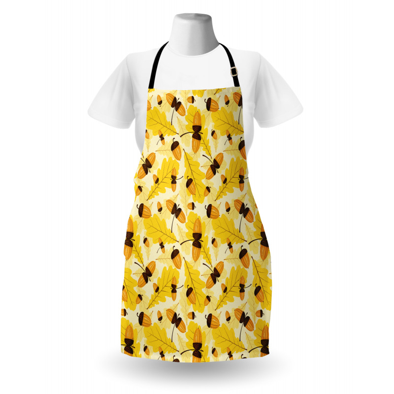 Fall Season Oak Leaf Acorns Apron