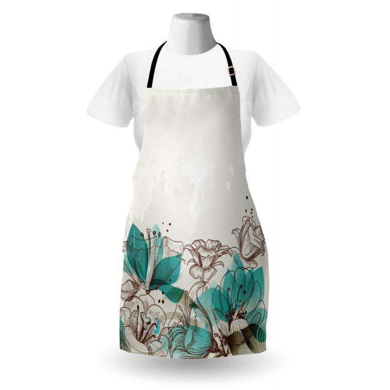 Retro Hibiscus Art Apron