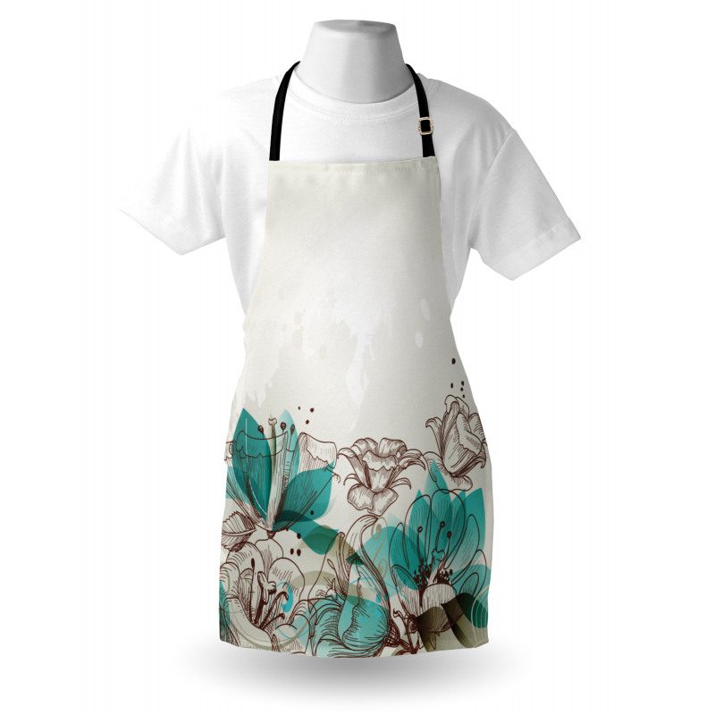 Retro Hibiscus Art Apron