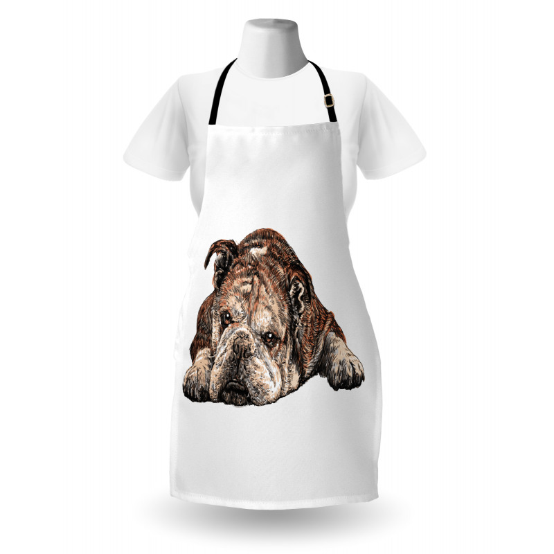 Single Hand Drawn Bulldog Apron