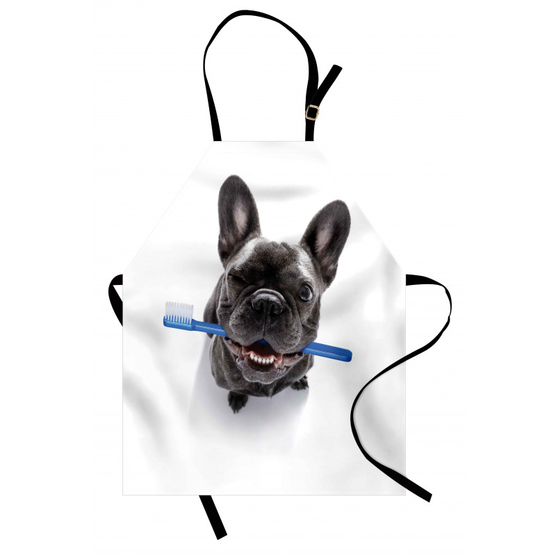 Funny Dog with Toothbrush Apron