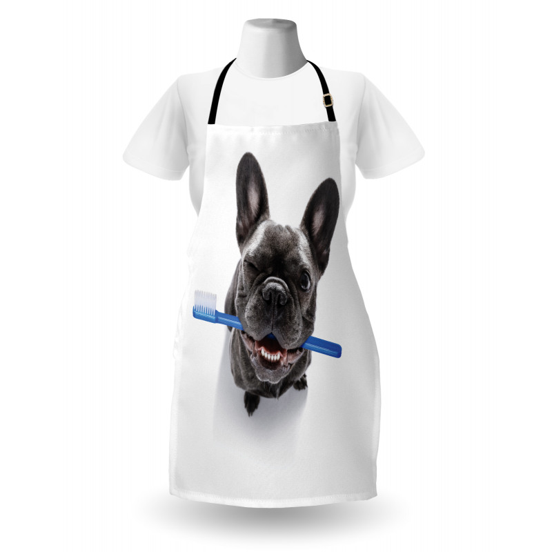 Funny Dog with Toothbrush Apron