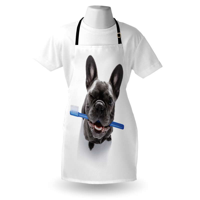 Funny Dog with Toothbrush Apron