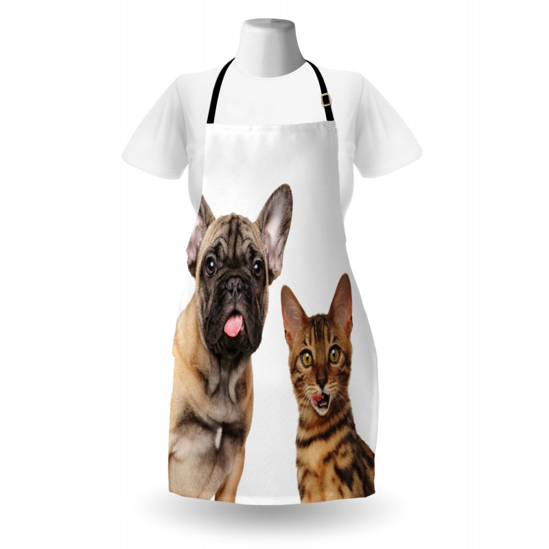 Cat and Dog Shocked Staring Apron