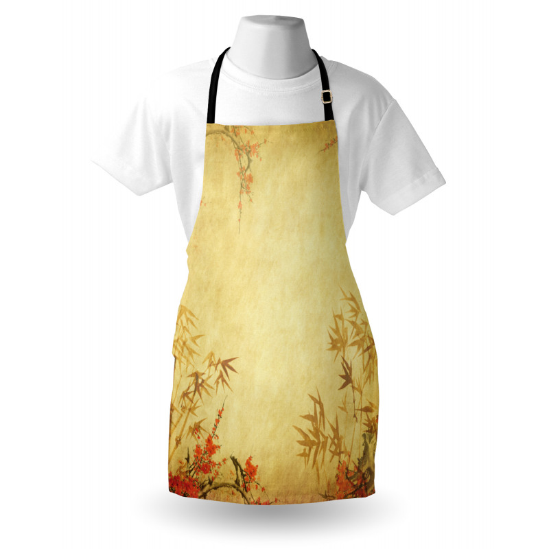 Bamboo Stems and Blooms Apron