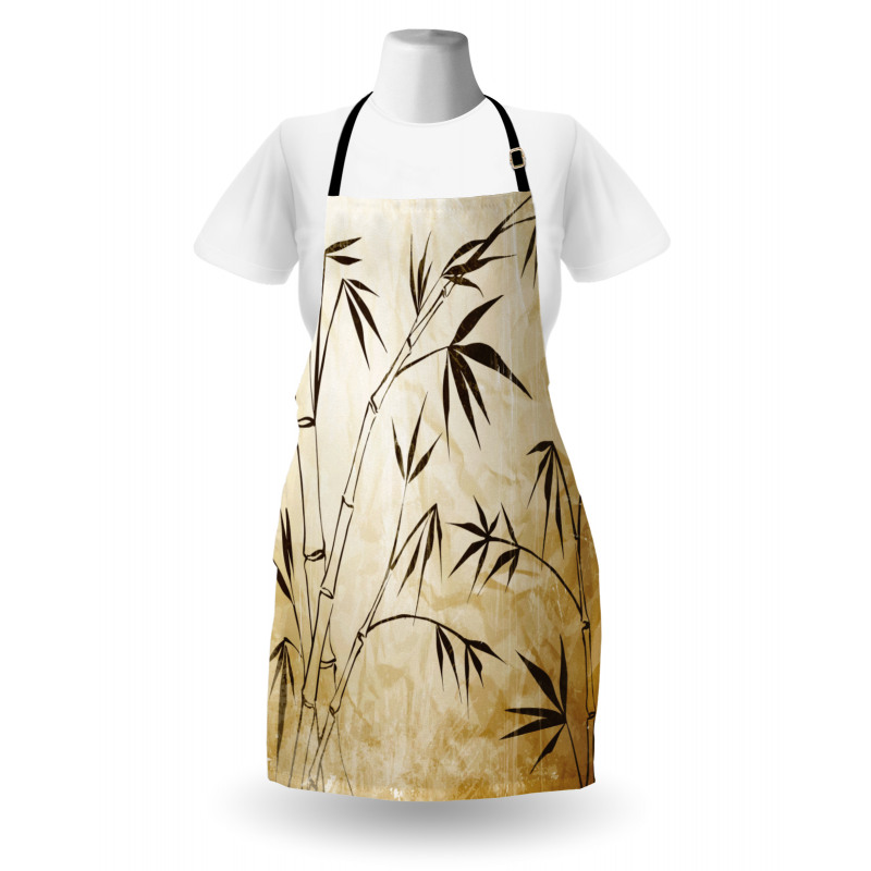 Gradient Bamboo Leaves Apron