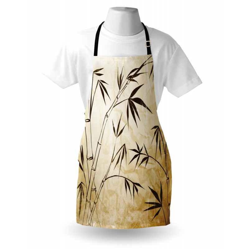 Gradient Bamboo Leaves Apron