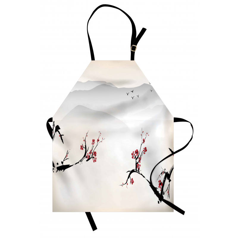 Sakura Flower and Gulls Apron