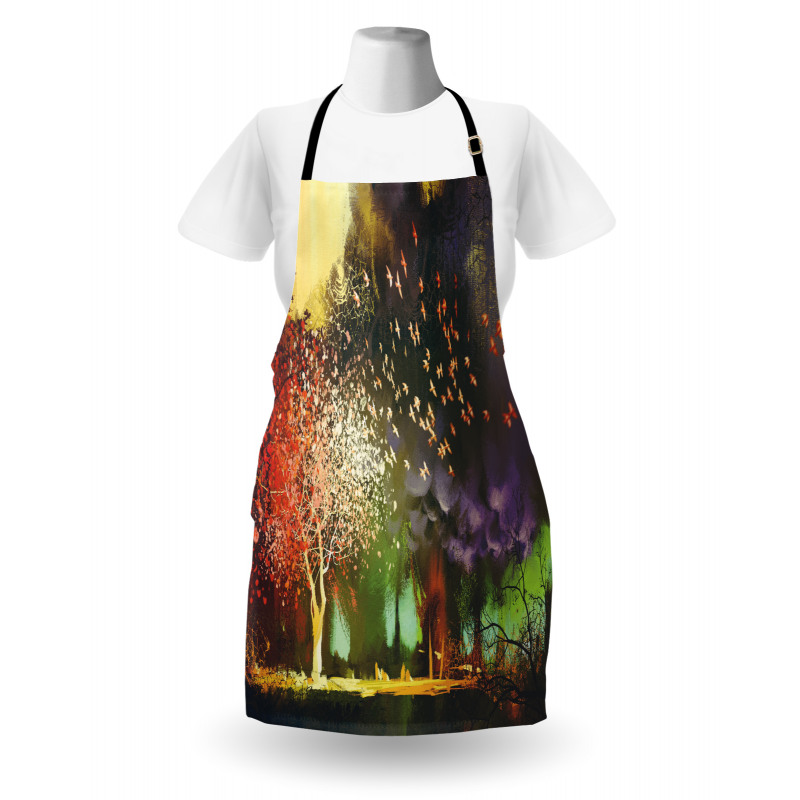 Mysterious Trees Birds Apron