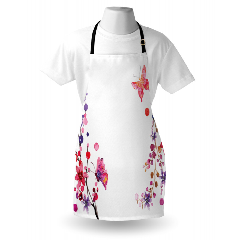 Floral Art and Butterfly Apron