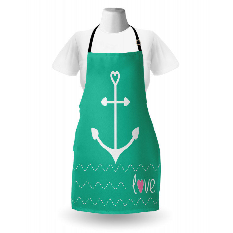 Anchor Heart Shapes Apron