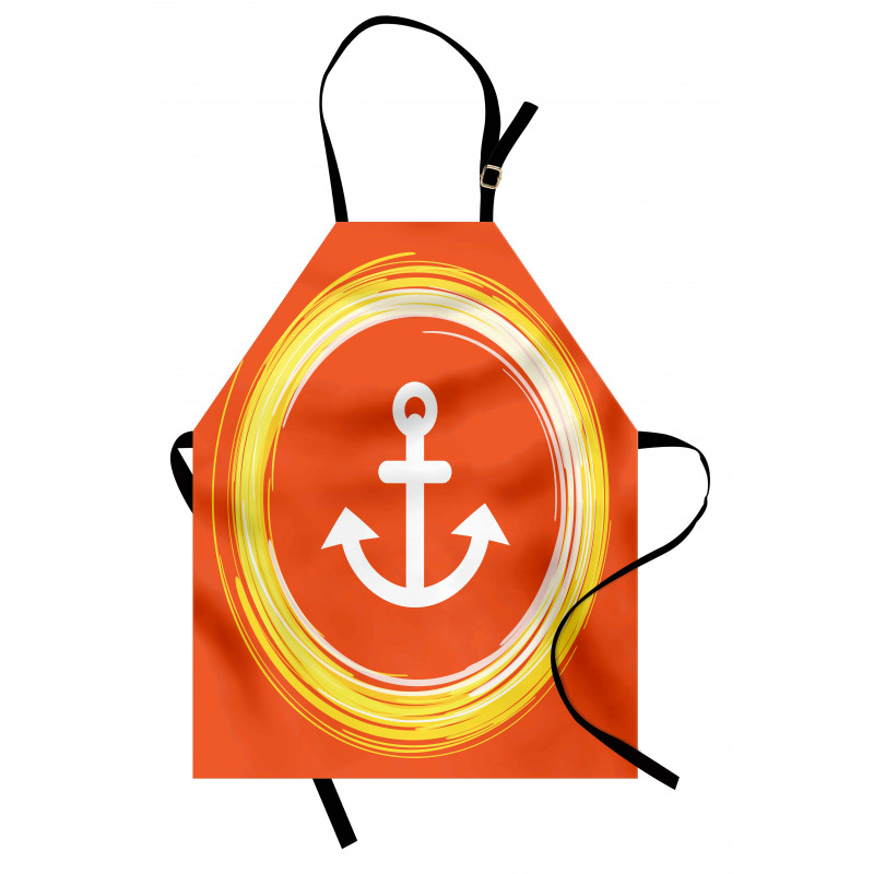 Denizci Mutfak Önlüğü Retro Tonlarda Çapa Desenli