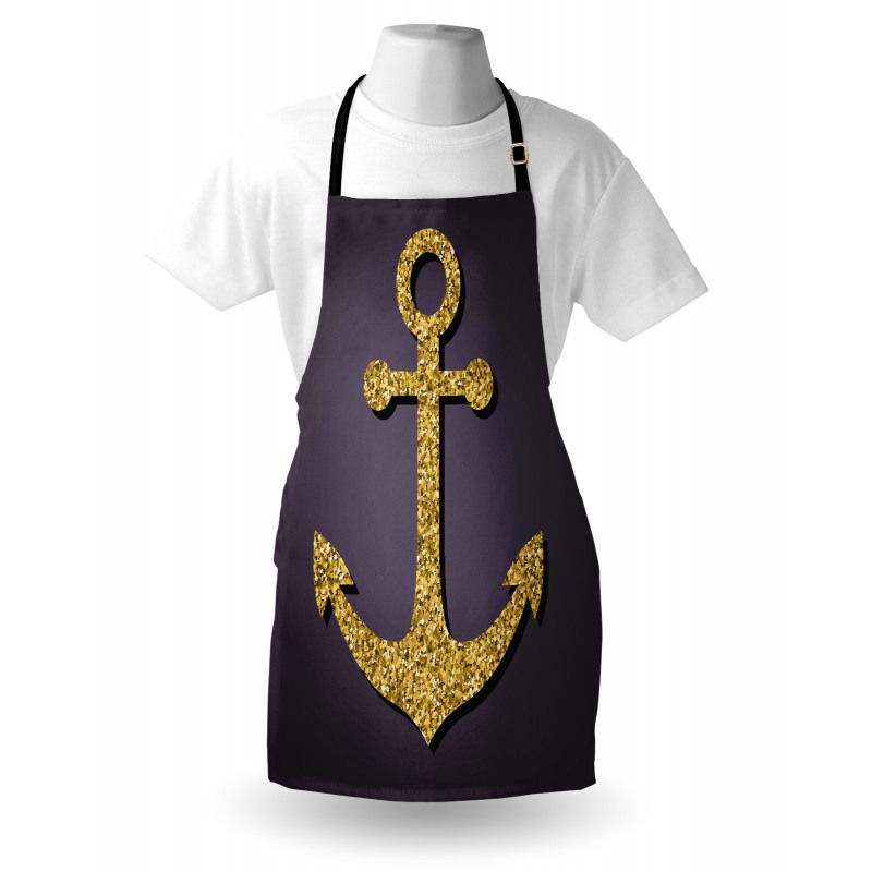 Denizci Mutfak Önlüğü Parlak Çapa Desenli