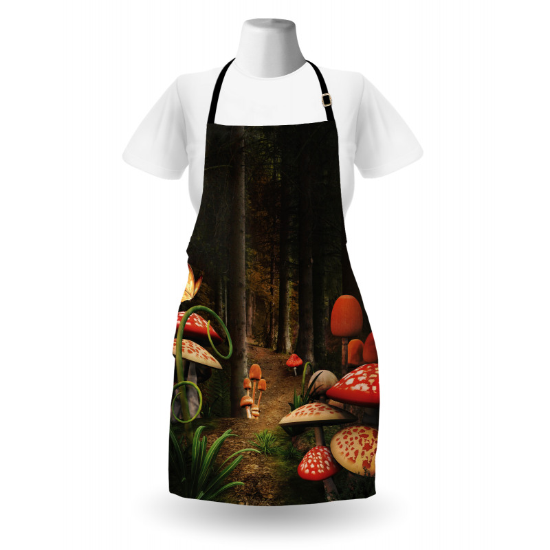 Mushrooms Dark Forest Apron