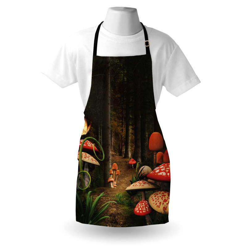 Mushrooms Dark Forest Apron