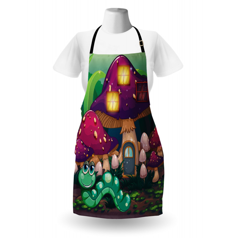 Worm Mushroom House Apron