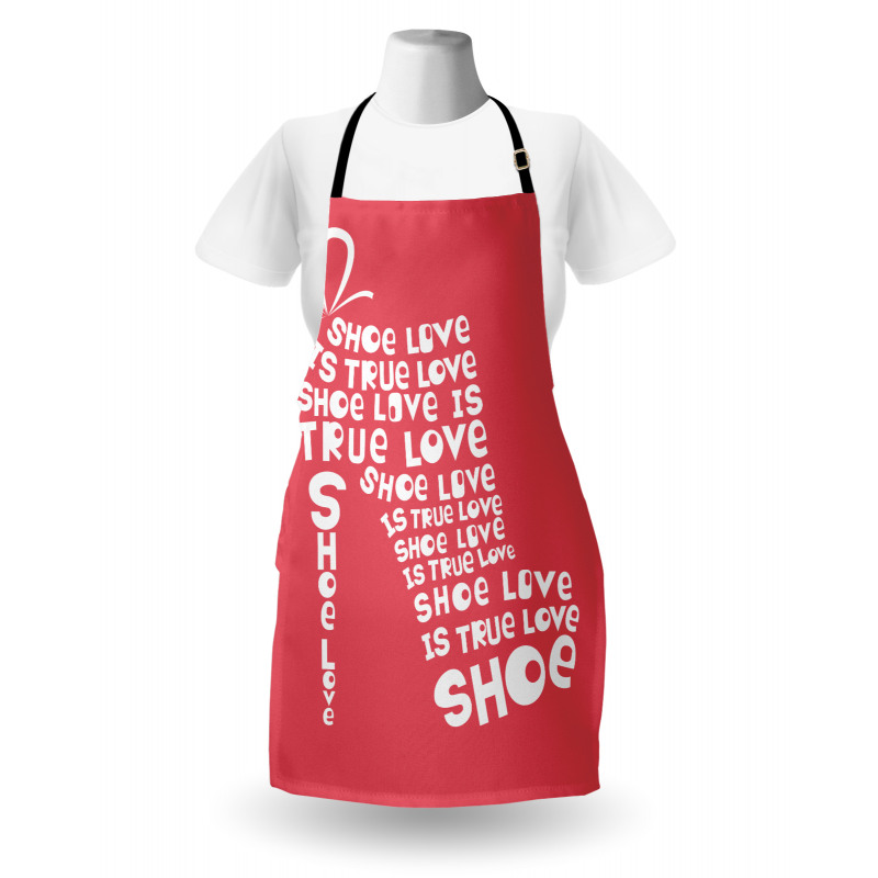 Woman Shoes Coral Words Apron