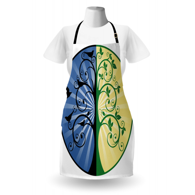 Ying Yang Tree Asian Apron