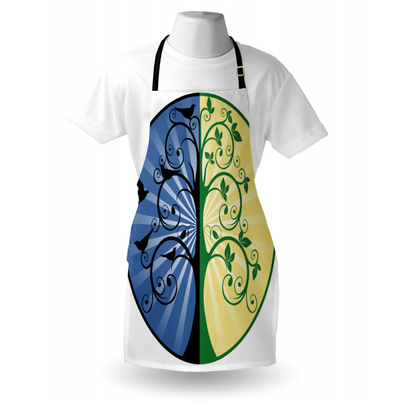 Ying Yang Tree Asian Apron