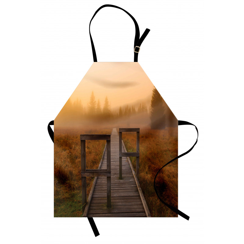 Foggy Day Fall Forest Apron