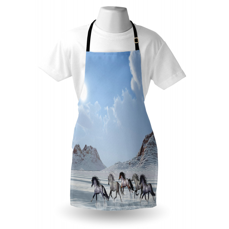 Snowy Day Wild Horse Apron