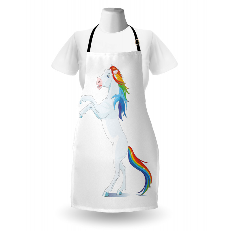 Reared up Horse Rainbow Mane Apron