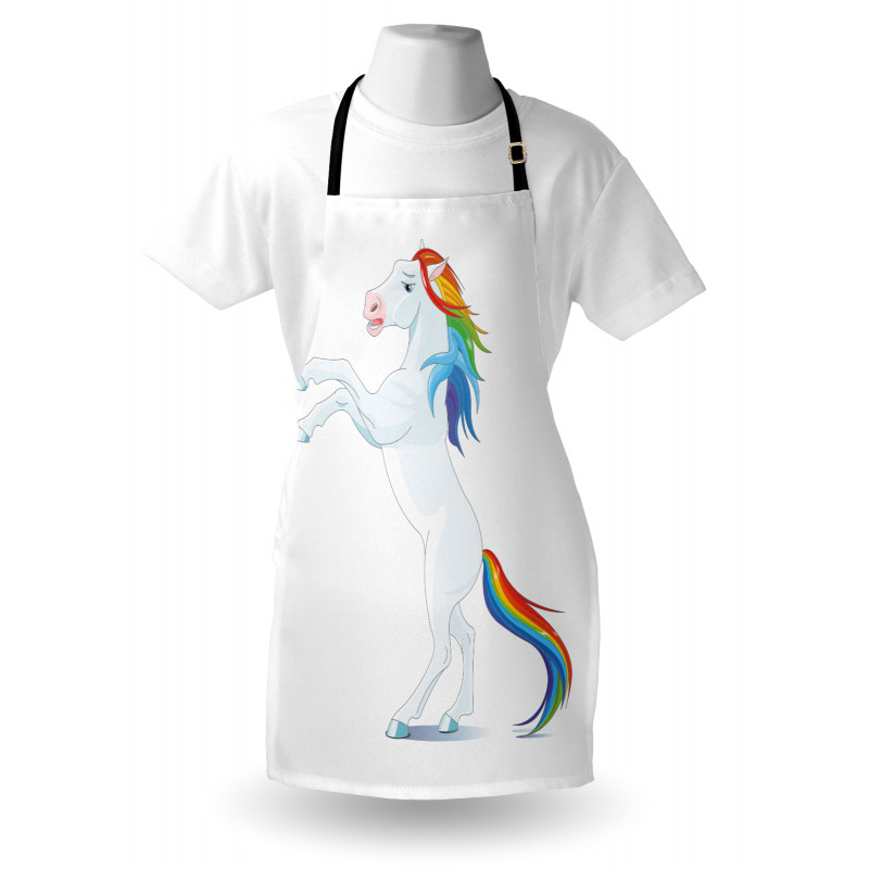 Reared up Horse Rainbow Mane Apron