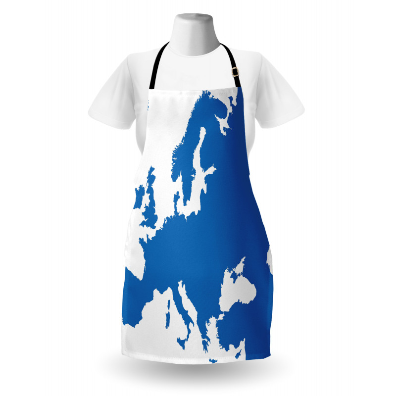 Avrupa Mutfak Önlüğü Dünya Haritasından Bir Parçanın Soyut Çizimi