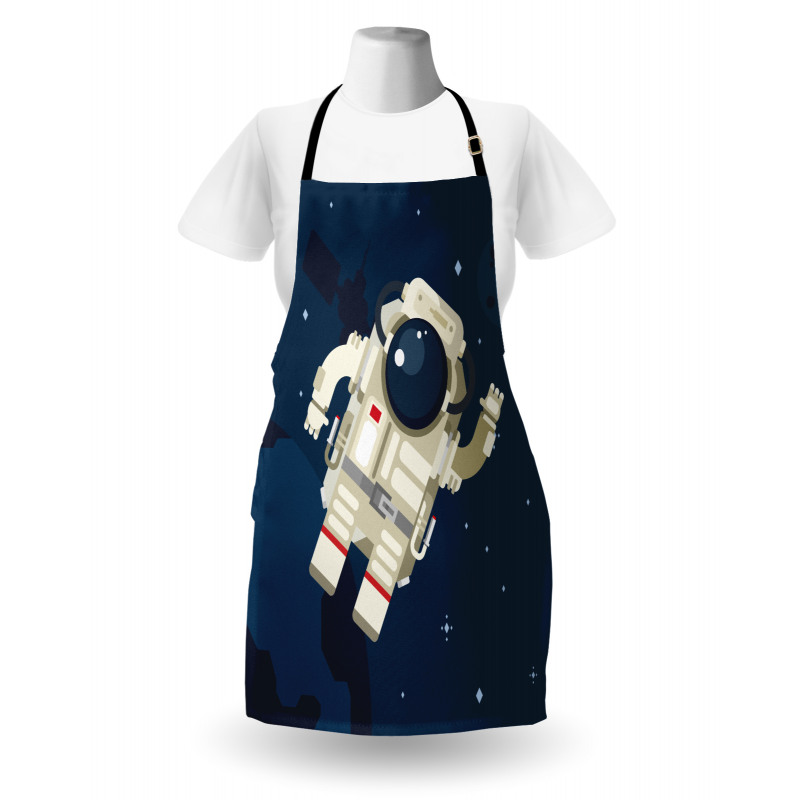 Man Exploring and Waving Apron