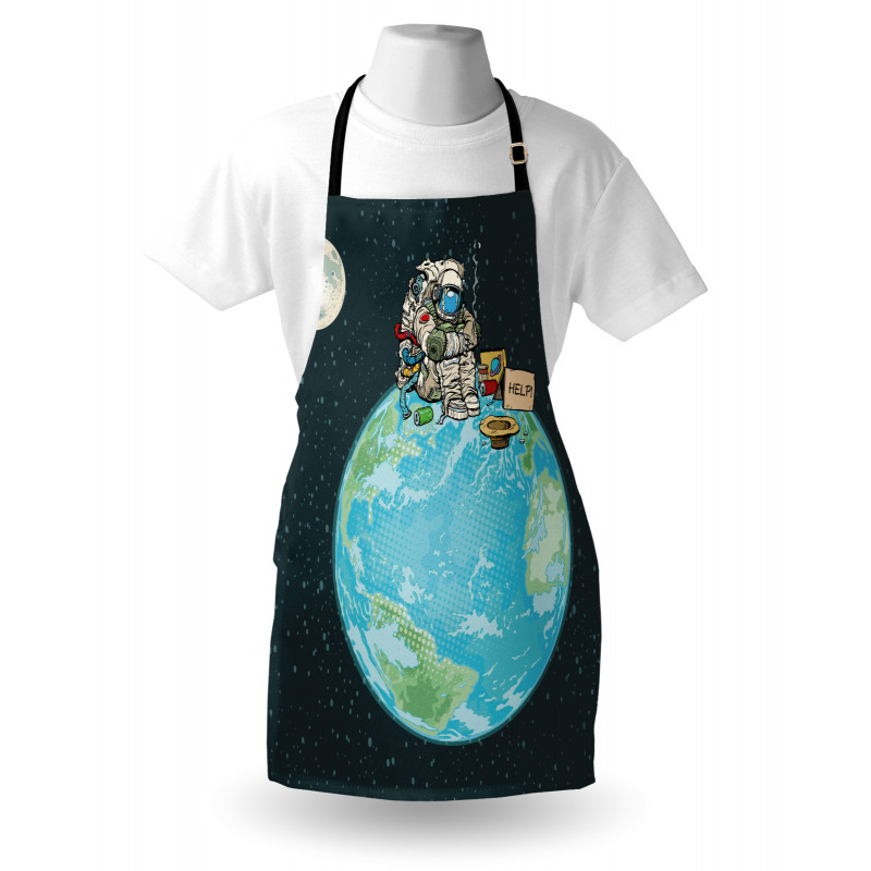 Spaceman Asking for Help Apron