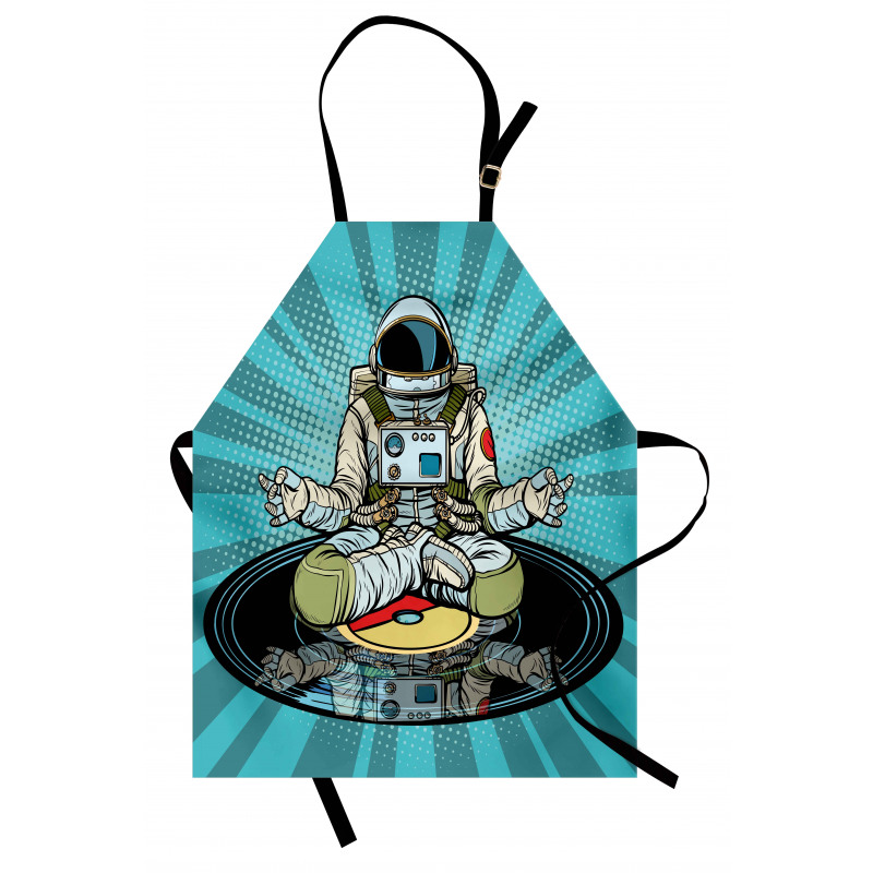 Funny Spaceman Doing Yoga Apron