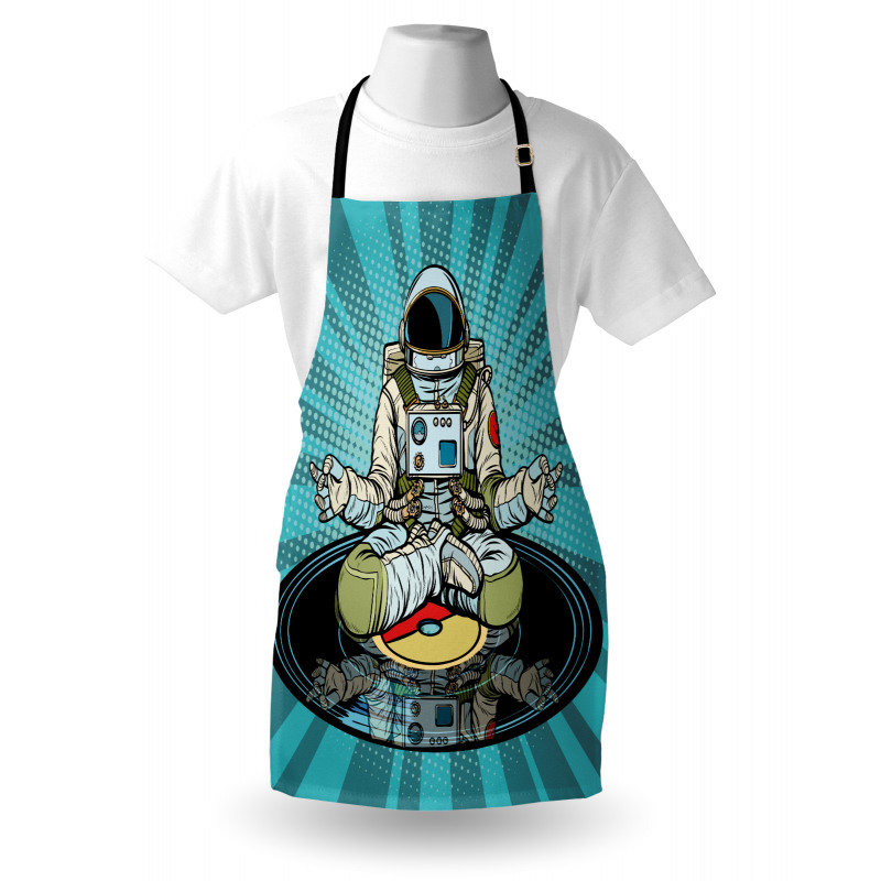 Funny Spaceman Doing Yoga Apron