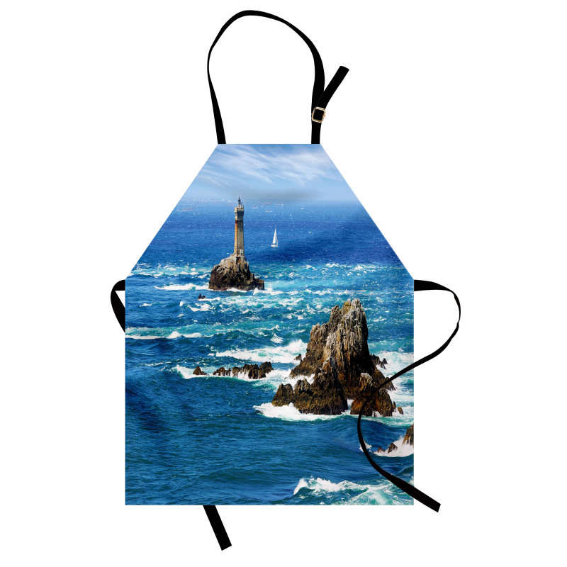 Daytime Wavy Rocky Sea Apron