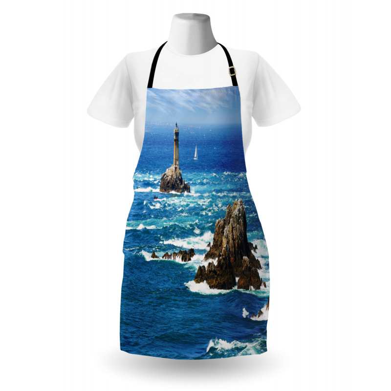 Daytime Wavy Rocky Sea Apron