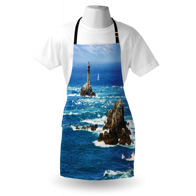 Daytime Wavy Rocky Sea Apron