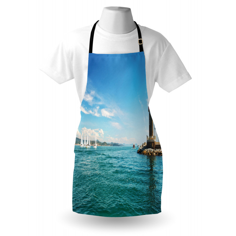 Deniz Mutfak Önlüğü Yelkenli Deniz Feneri