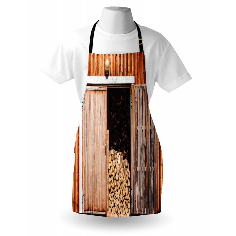 Barn with Firewood Rural Apron