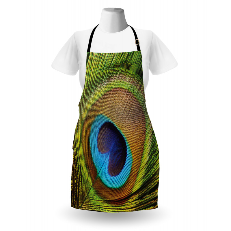 Green Peacock Feathers Apron